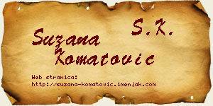 Suzana Komatović vizit kartica